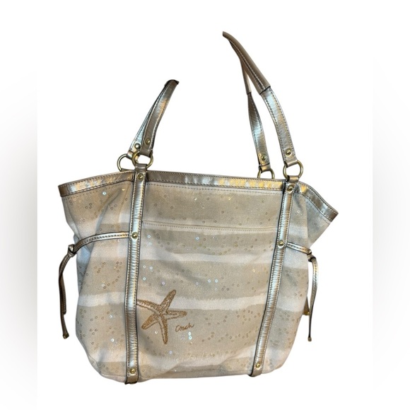 Coach Audrey Sequin Sun Starfish Cinched Tote Bag - Picture 2 of 10